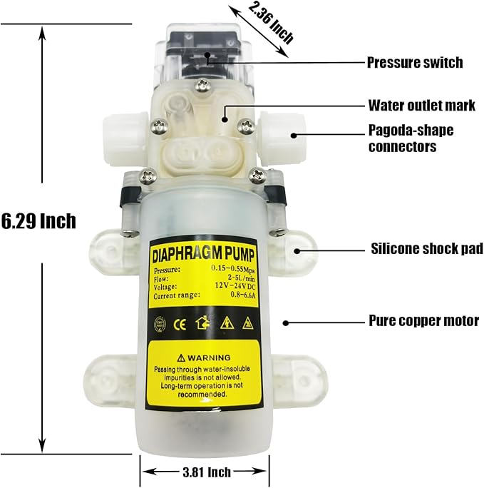 60W Liquid Transfer Pump, Water, Soft Drink, Wine Transfer Pump 110V Speed Adjustable Food Grade Self-Priming Pump for Pumping Beverages Filter with Tube, with Filter Screen 4-5L/Min