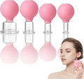 Professional Glass Facial Cupping Set & Therapy Kit – 4 PCS Silicone Vacuum Suction Cups for Face and Body, Anti-Wrinkle, Lifting, Muscle Pain Relief, Complete Cupping Massage Set for Home Use