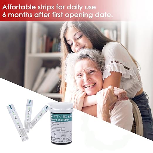 Exactive EQ Test Strips x100 pieces and Lancets x 100 for Blood Glucose Meter Blood Sugar Monitor