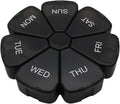 7 Day Weekly Pill Round Organizer, ShysTech Large Pill Case Pill Box 1 Time A Day for Pills/Medication/Supplements/Vitamin (Black)