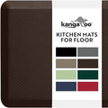 KANGAROO Thick Ergonomic Anti Fatigue Mats for Kitchen Floor, 70x24 Runner, Cushioned Standing Office Desk Mat, Waterproof Scratch Resistant Topside, Supportive All Day Comfort Padded Foam Rugs, Brown