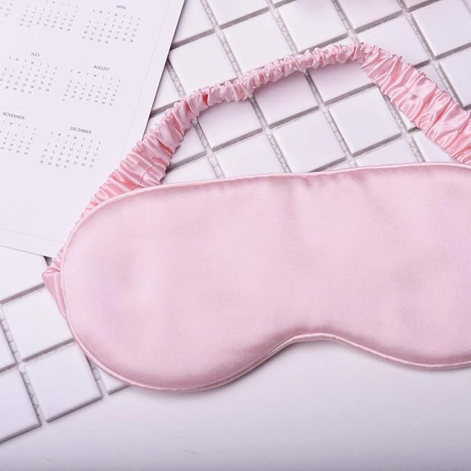 Silk Sleep Mask Light Blocking Luxury 100% Mulberry 19mm Silk Eye Mask Eye Cover Blindfold Ultra Soft Light & Comfy Anti Aging Skin Care with Travel Bag Gift Package