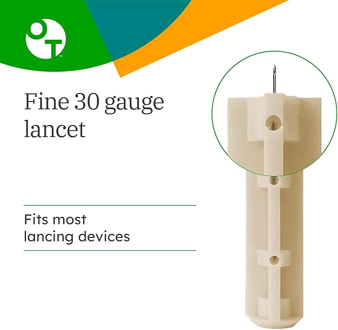 OneTouch Ultra Soft 2 Lancets | Fine 30G Lancets for Blood Testing | Compatible with Most Lancing Devices | Diabetic Lancets for Blood Glucose Monitor Kit, 1 Box (100 Lancets)