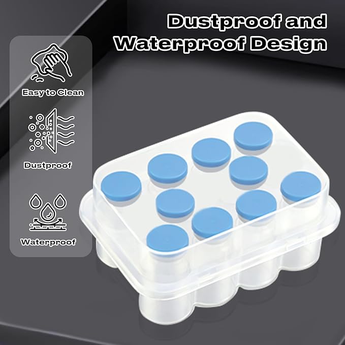 4-Pack Peptide Case for Fridge, Peptide Storage Case for 3 ml Bottles, 10-Slot Insulin & Peptide Holder Each, 40 Slots Total, Semi-Transparent Vial Storage Case for Diabetic Care