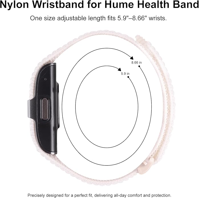 3-Pack Nylon Loop Sport Replacement Bands Compatible with Hume Health Band, Soft Breathable Adjustable Wrist Band for Hume Band Replacement Strap Wristband for Fitness Tracker Women Men