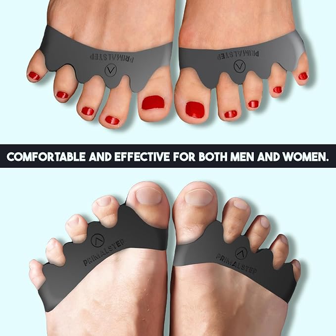 VYCE PrimalStep Toe Separators, Spreaders, Spacers, Straightener to Correct Toes for Men and Women, Bunion Corrector, Plantar Fasciitis and Athletic Mobility, Large