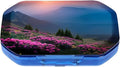 This Portable Pink Rhododendron Sunset Pattern 6-Compartment Pillbox Can Be Placed in A Pocket Or Wallet to Store Vitamins, Medicines Fish Oil Health Supplements Other Medications.