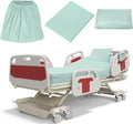 Moukeren 3 Pcs Hospital Bed Sheets Set Deep Pocket Fitted Sheet 36 with Elastic All Around Easy Care Knitted Jersey for Home/Nursing Home (Dark Green)