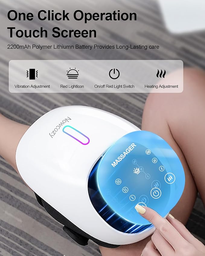 Knee Massager with Heat & Ice Pack, Cordless Infrared Massager for Knee Pain Relief, Adjustable Portable Device for Shoulder Elbow Joint Stiffness, Ideal Gift for Men&Women Parents