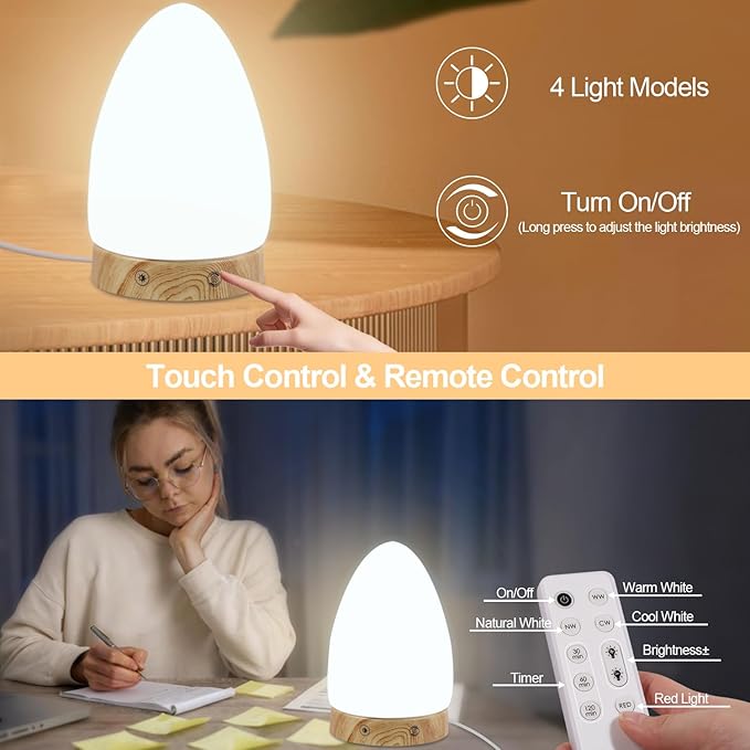 Light Therapy Lamp - 10000 Lux Full Spectrum Sun Lamp, 3 Color Temperatures & 670nm Red Light, Stepless Dimming, Touch & Remote Control, USB Phone Charging Port, Sunlight Lamp for Home Office