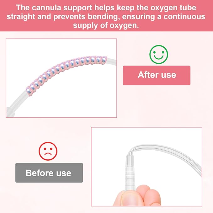 10 Pack Oxygen Tube Support Crimp Straightener for Oxygen Concentrator Machine, Oxygen Tubing Support for Oxygen Concentrator Oxygen Tank Oxygen Hose Nasal Cannula Oxygen Accessories (Radiant Pink)