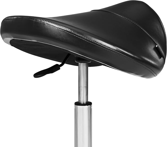 Master Massage Ergonomic Saddle Chair-Saddle Stool- Hydraulic Swivel Rolling Chair-Salon Clinical Tattoo Dentist Clinic Stool, Spas, Salons Stools, Workshop Office-Black