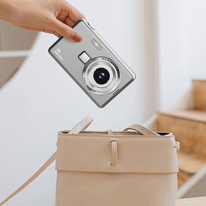 Digital Camera, 1080P Digital Camera for Kids, Support 64GB Expandable, Compact Point and Shoot Camera 16X Zoom Anti Shake Portable Camera Small Camera for Teens Boys