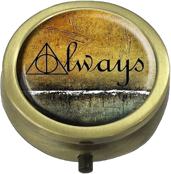 Always Custom Bronze Pill Box/Pill Case-Round Pill Box/Case- Three-Compartment Pill Box/Pill Case