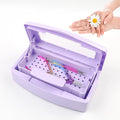 Nail Tool Sterilizer Box, Plastic Sterilizing Tray, Plastic Clean Sterilizing Box Storage Organizer for Nail, Tweezers, Eyelash Extensions, Hair Salon, Spa & Cutter Manicure Equipment(Purple)