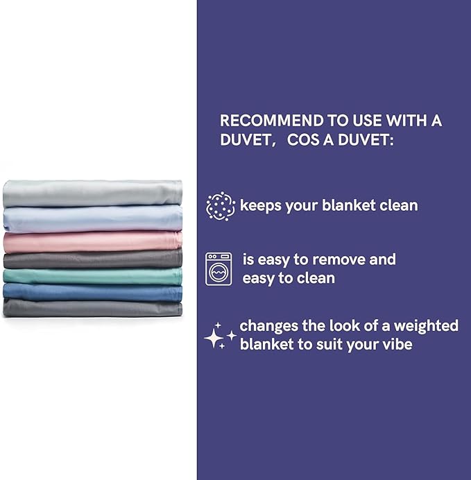 YnM Exclusive Weighted Blanket, Soothing Organic Long Stapled Cotton, Smallest Compartments, Bed Blanket for One Person of 140lbs, Ideal for Twin/Full Bed (48x72 Inches, 15 Pounds, Lavender)