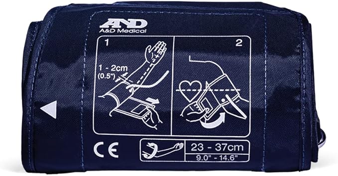 A&D Medical Medium Blood Pressure Cuff Replacement (9.0-14.6"/23-37cm), Latex Free Blood Pressure Cuff, UA-290A ISO-Compliant Connector for Home Use A&D Medical Automatic Blood Pressure Monitors