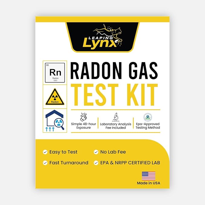 EPA-Approved Radon Test Kit for Home, Lab Analysis Included | Detects Radon Gas Levels in Basements & Living Spaces | Easy-to-Use Air Quality Test with Lab Report & Discounted Shipping| Radon Detector