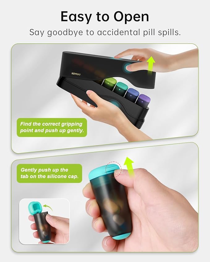 Weekly Pill Organizer 2 Times a Day(Black) and Weekly Pill Organizer 1 Time a Day(Black)