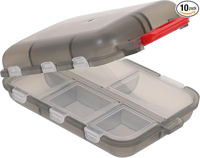 rosenice Travel Medicine Box Portable Pill Organizer with 10 Compartments Compact Waterproof Pill Container for Travel Camping Outdoor Use