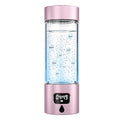 Hydrogen Water Bottle - Portable Rechargeable Water Bottle with LED Timer, Aluminum and Glass, 5000 PPB Hydrogen Production, Gift for Husband Wife Father Friend Client (Pink, 11.6Oz)