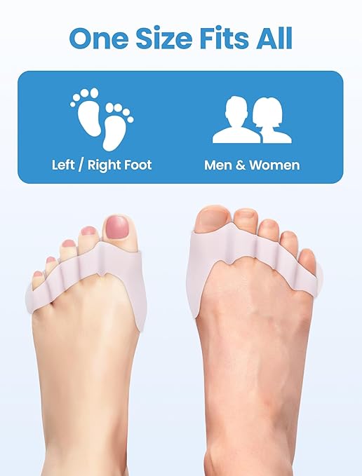 Toe Separators - Podiatrist Recommended, Toe Spacers for Men and Women, Breathable Bunion Corrector(2 pair)