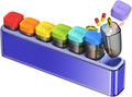 Weekly Pill Organizer 1 Time a Day, HIONXMGA Portable Detachable Travel Pill Box 7 Day, Large Once Daily Pill Holder Case, Color-Coded Dispenser for Vitamin Medicine Supplement Fish Oil, Purple