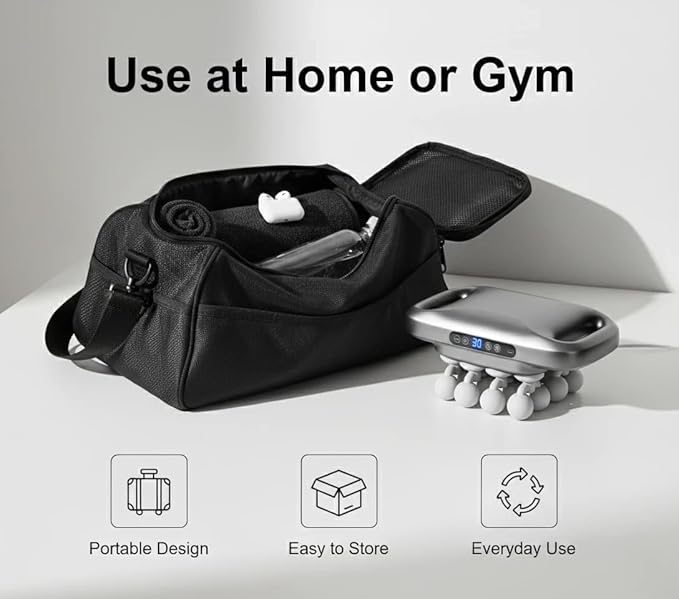 16-Head Deep Tissue Body Massager with Heat, 3 Modes & 30 Intensities, Multi-Head Back Massager for Full Body Relief, Quiet Percussion Massager for Back, Neck, Legs, Waist,1800mAh Battery