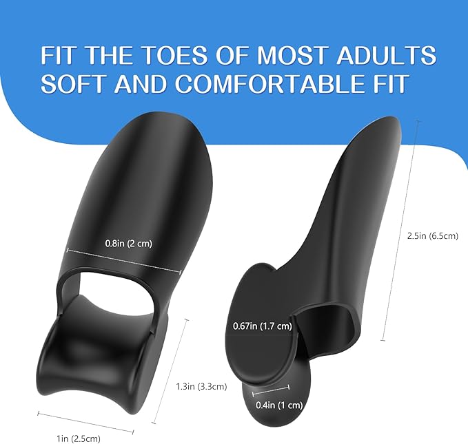 Bunion Cushion Protector, 10 Packs of Bunion Corrector Pads with Separator for Big Toe, Gel Shield for Foot Pain Relief, Calluses, Corns - Black