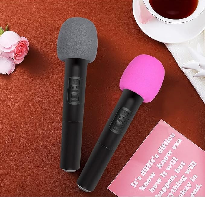 Fielect 2Pcs Microphone Covers Foam Mic Cover Handheld Microphone Windscreen Shield Mic Foam Filter Pink for KTV Broadcasting