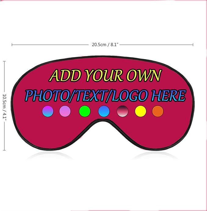 Personalized Eye Mask, Custom Eyeshade Blindfold Add Your Design Image Text Customized Eye Cover with Adjustable Strap for Sleeping Travel Work Naps Blocks Light, Plum Purple
