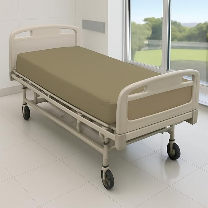 6 Pack Fitted Hospital Bed Sheets - Soft Microfiber Hospital Fitted Sheet - Hospital Bed Fitted Sheets (Taupe, 36" x 84" x 12")