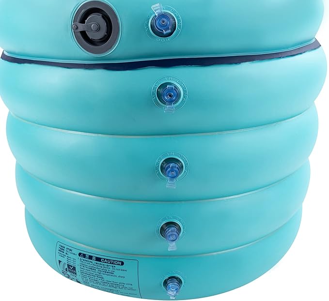 55.1 in Portable Bathtub for Adults Foldable Inflatable Bathtub with Electric Pump & Bath Pillow Headrest Outdoor & Indoor Freestanding Collapsible Tub for Toddler Spa Hot Ice Bath
