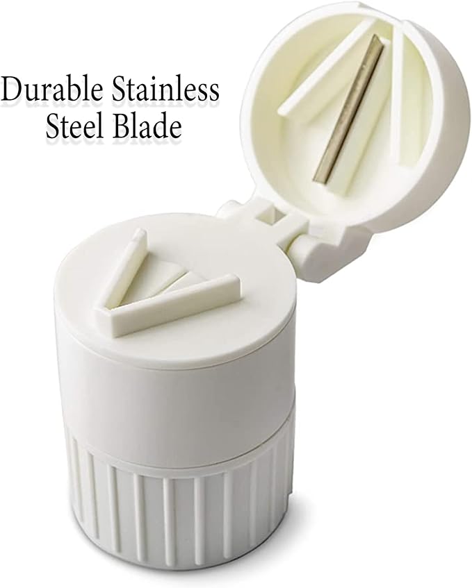 Rehabilitation Advantage 4-in-1 Pill Cutter, Crusher, Storage Container, and Water Cup