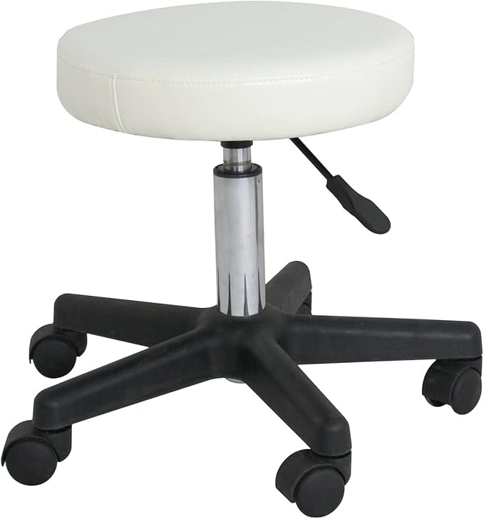 SUPER DEAL Adjustable Height Hydraulic Rolling Swivel Stool Tattoo Facial Massage Spa Salon Medical Stool,Set of 2,White