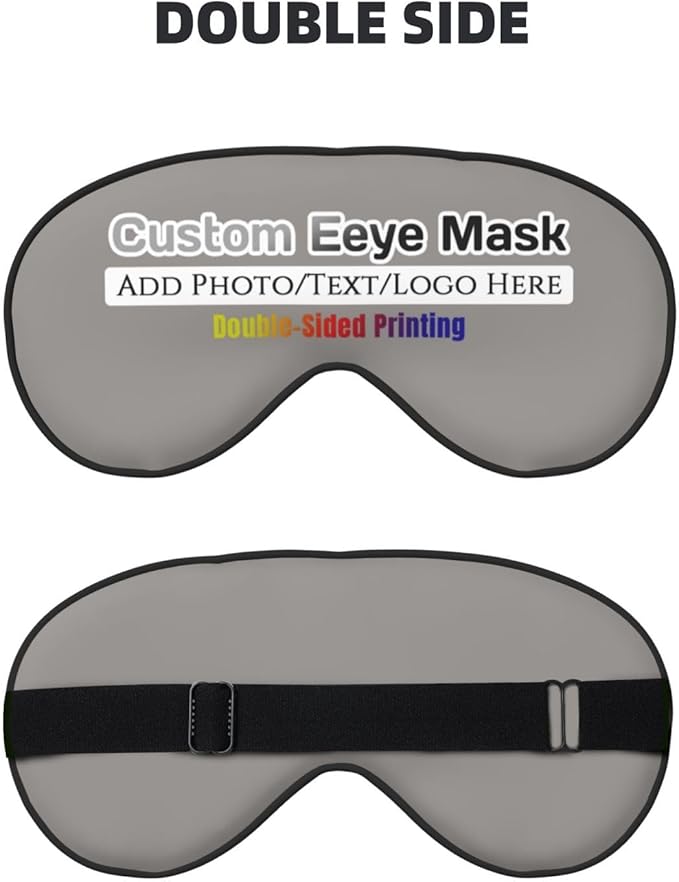 Personalized Eye Masks,Customized Sleep Blindfold Eye Mask,Custom Blackout Eye Cover with Adjustable Strap for Travel and Nap Gravel