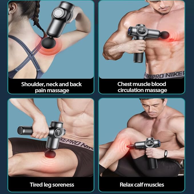 THERAPRO Professional Massage Gun, Deep Tissue Back Massager for Athletes, Neck Massager for Pain Relief Deep Tissue, Back Massage, Massage Tools, Massager with 10 Heads, Black