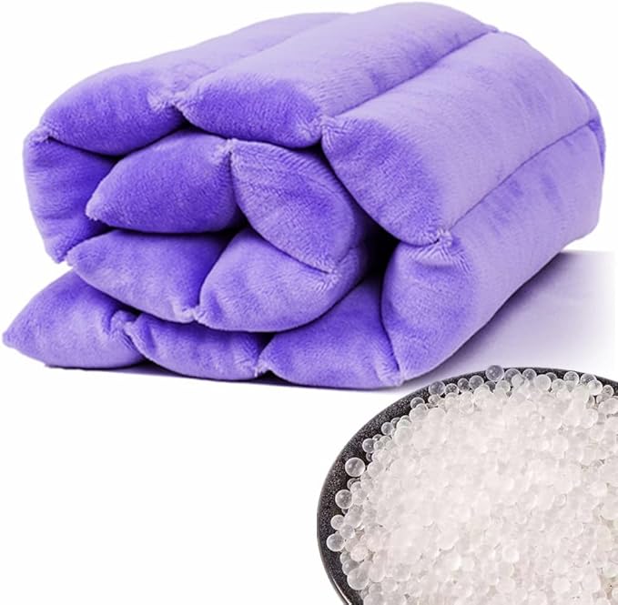 UNI-GO Silica Beads Microwave Heating Pad for Hot Compress and Cold Compress, No Smell, Reusable Microwavable Heating Pad for Back, Neck, Shoulder, Leg, Muscle Ache & Cramps. (Violet-7"x21")