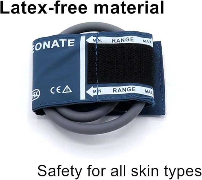 NIBP PU Cuff with BP12 Connector for Neonate 6-11cm, Reusable Single Tube Replacement BP Cuff with Inner Airbag for Blood Pressure Monitor Machine