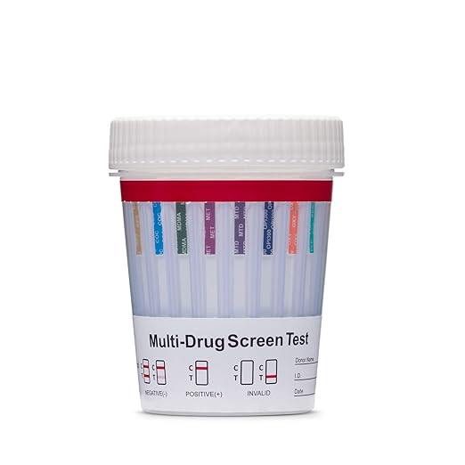 25 Pack - DrugExam 14 Drug Test Cup Kit with Temperature Strip-Testing Marijuana THC50/AMP500/BAR300/BUP10/BZO300/COC150/MDMA500/MET500/MTD300/OPI300/OXY100/PCP25/PPX300/TCA1000