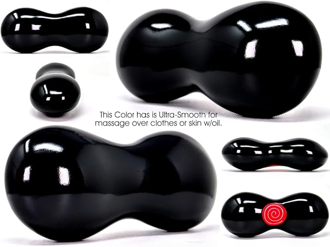 Blissful (Midnight Black)(Single) Synergy Stone - Contoured Hot Stone Massage Tool - Relaxing and Therapeutic for Neck, Back, Legs, Feet - Ultra-Smooth for Massage on Skin with Oil or Over Clothes