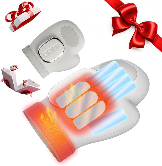 2026 NEW Hand Massager with Heat and Compression, Hand Massager with 3 Temps (108°F ~ 121℉), 5 Strengths, 3 Massages for Arthritis, Wrist & Carpal Tunnel Relief, Hand Massage, Gift for Women/Men