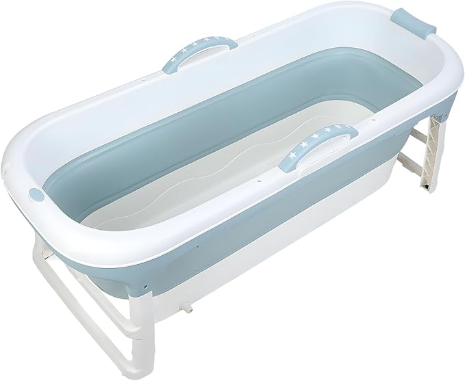 46''/50''Portable Bathtub for Adult,Foldable Bathtub with Lid,Soaking Tub with Storage Basket,Large Thicken Tub for Ice Bath,Hot Bath,Home Sauna, Sweat Steaming, Spa Barrel, Shower (1.2m)