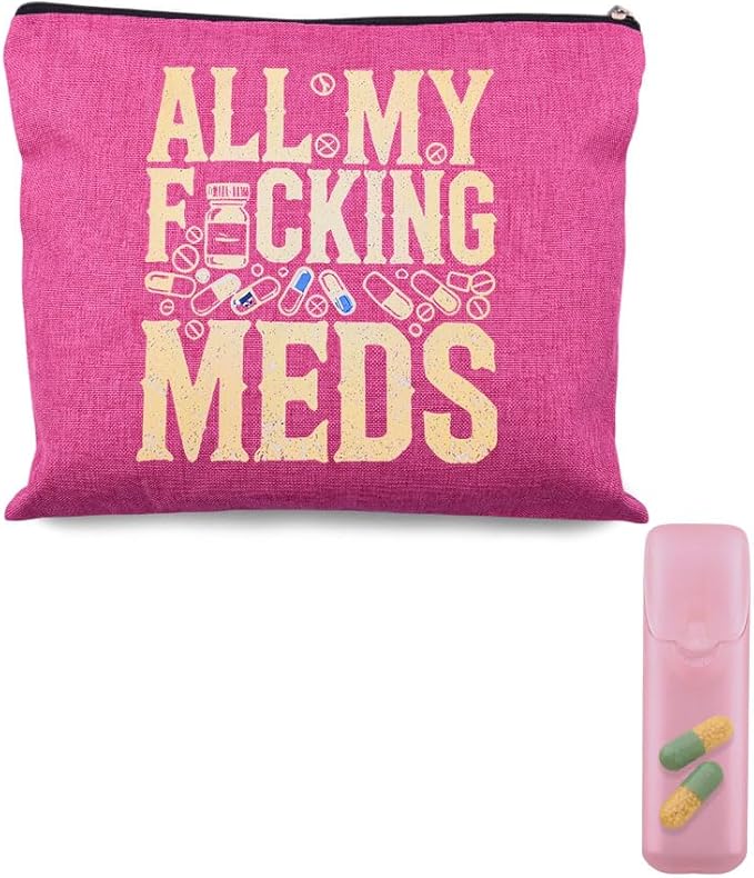 Funny Medicine Bag Gifts Nurse Practitioner Makeup Bag Pocket Pharmacy Pill Organizer Physician Assistant Pouch Medication Storage Container for Travel Doctor Novelty Gift Medical Christmas Gift Pouch