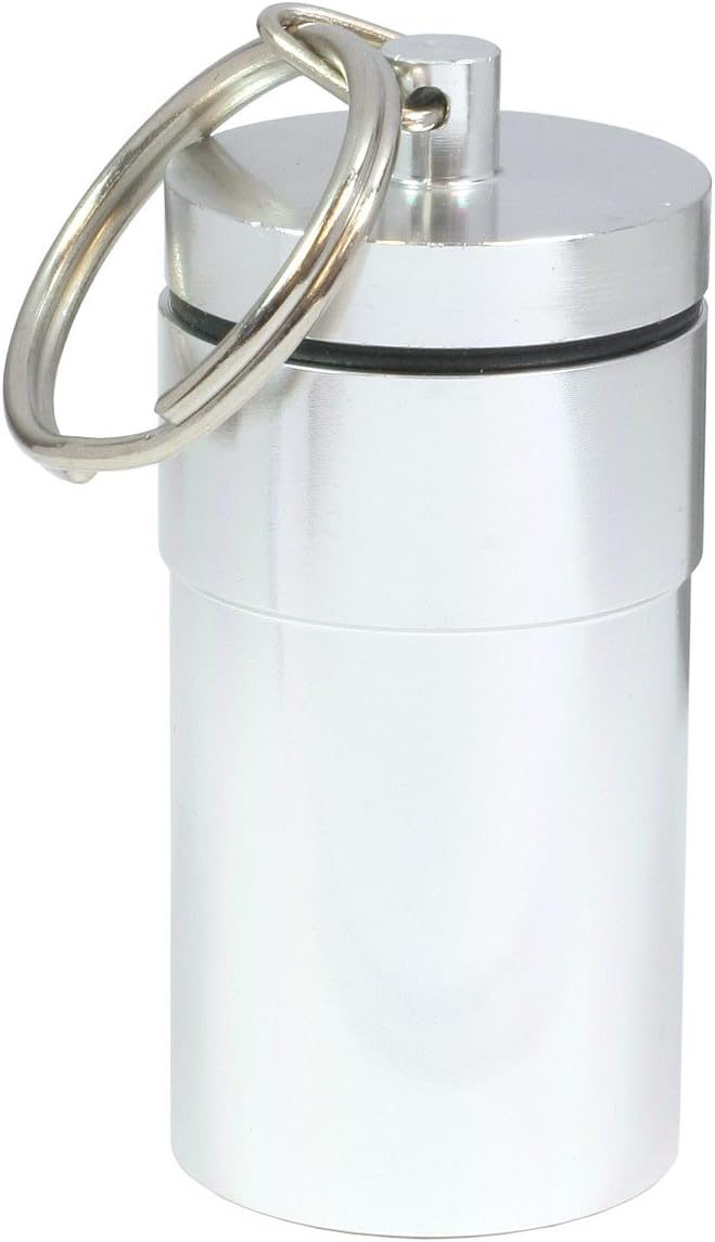 HTS 261G0 Large Silver Aluminum Pill Container