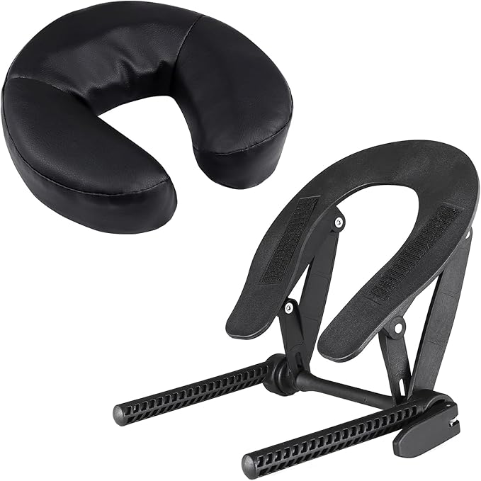 Kalolary Universal Face Cradle & Cushion for Massage Table, Adjustable Massage Headrest & Face Pillow Face Holder for Bed, Mattress Top Massage Kit Head Face Rest for Salon Home