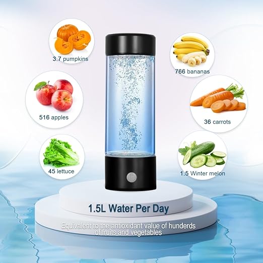 Hydrogen Water Bottle,Portable Hydrogen Water Generator Machine, Improve Water in 3 Minutes Quick Electrolysis, Suitable for Home, Office, Travel, Daily Drinking (Black)
