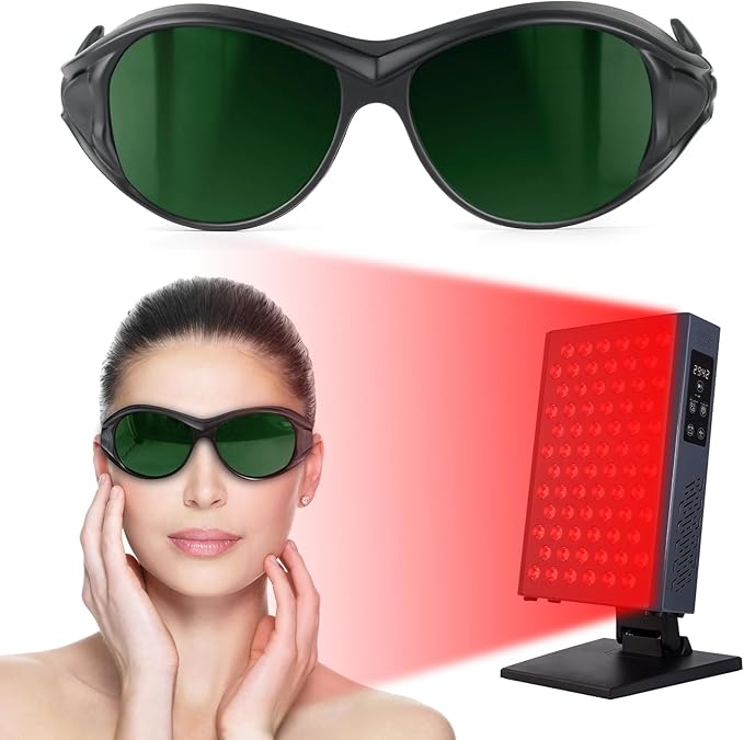 Professional Red Light Therapy Glasses,Eye Protection for Red Light Therapy and Tanning