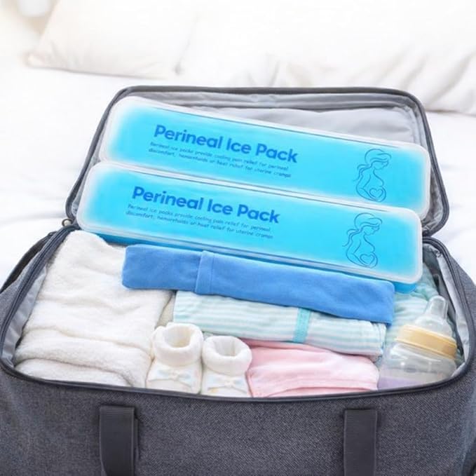 Perineal Cooling Pad, Postpartum Cold Packs Gel Bead Ice Pack Cold Therapy for Women After Pregnancy and Delivery, 2 Ice Pack and 3 Cover (Blue Gel Ice Pack)