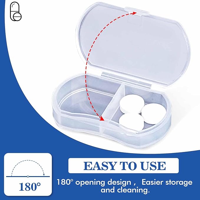 8PCS Pill Case Organizer Pocket Small Pill Holder, Daily AM & PM containers, Medicine Holder, Ideal for Medication, Vitamin, Supplement, Perfect for Travel, Ideal for Purse (White)
